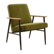 Fauteuil avec accoudoirs en velours vert olive et métal 70 x 62 cm Fox - 366 Concept - The Cool Republic