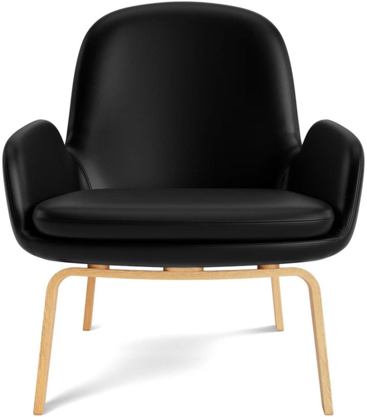 Fauteuil bas avec pieds en chêne et assise en cuir noir Era - Normann Copenhagen - The Cool Republic