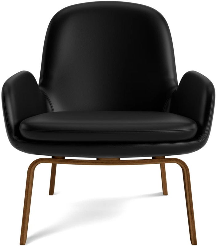 Fauteuil bas avec pieds en noyer et assise en cuir noir Era - Normann Copenhagen - The Cool Republic