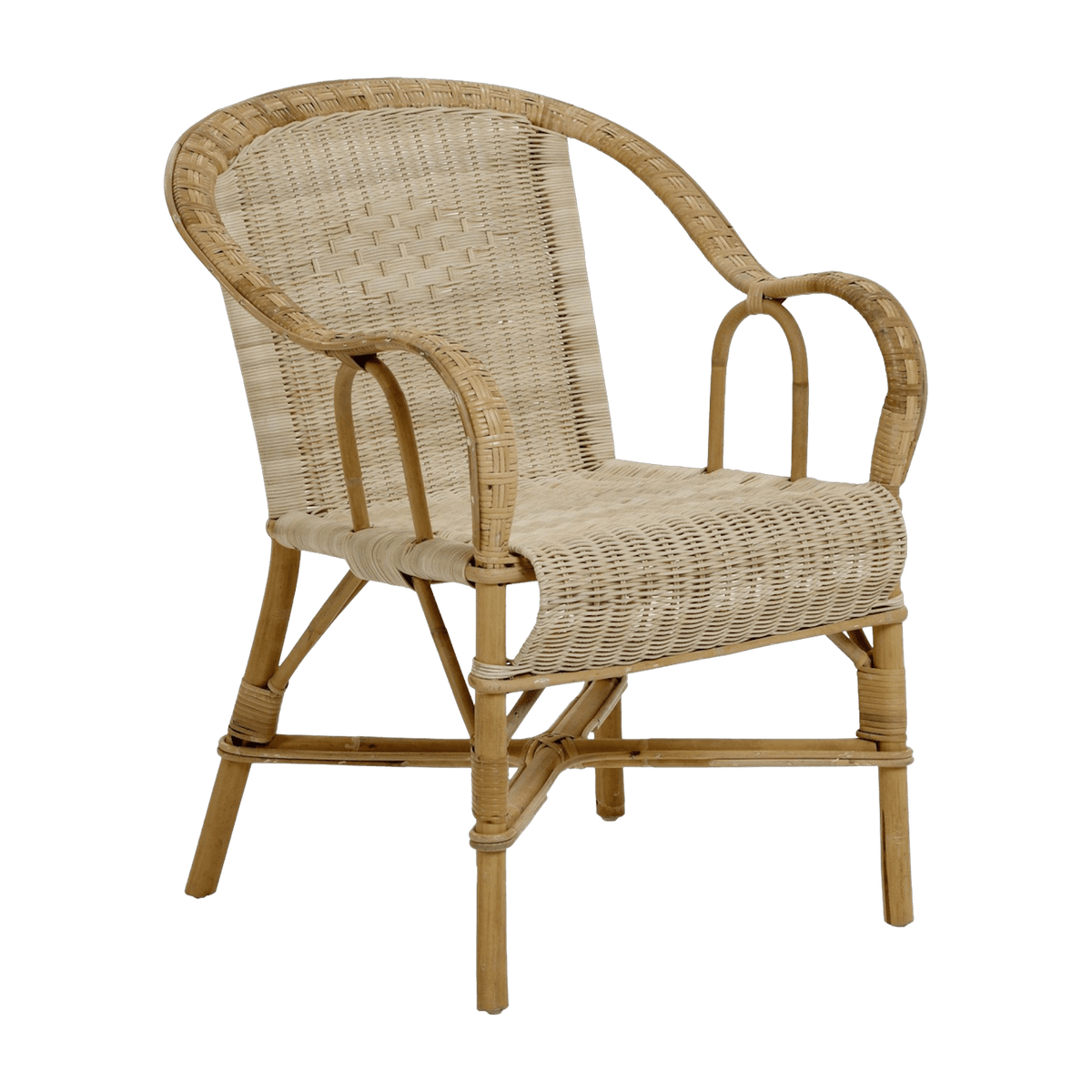 Fauteuil bas dossier en rotin naturel Grand-père - KOK - The Cool Republic