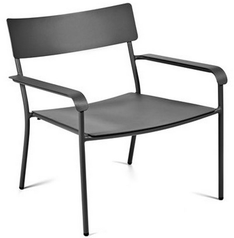 Fauteuil bas en aluminium avec accoudoirs noir August - Serax - The Cool Republic