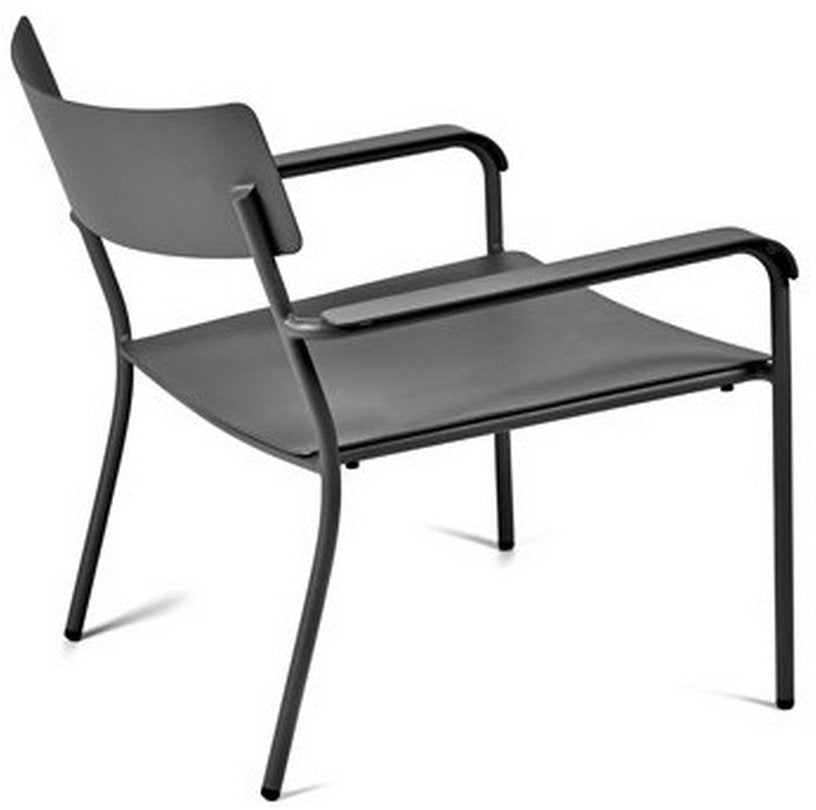 Fauteuil bas en aluminium avec accoudoirs noir August - Serax - The Cool Republic
