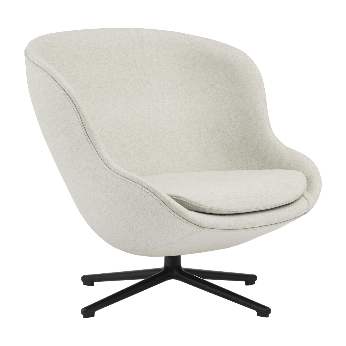 Fauteuil bas en aluminium noir et tissu beige Hyg - Normann Copenhagen - The Cool Republic