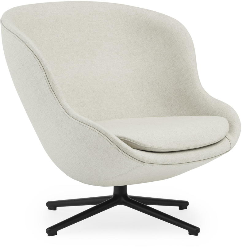 Fauteuil bas en aluminium noir et tissu beige Hyg - Normann Copenhagen - The Cool Republic