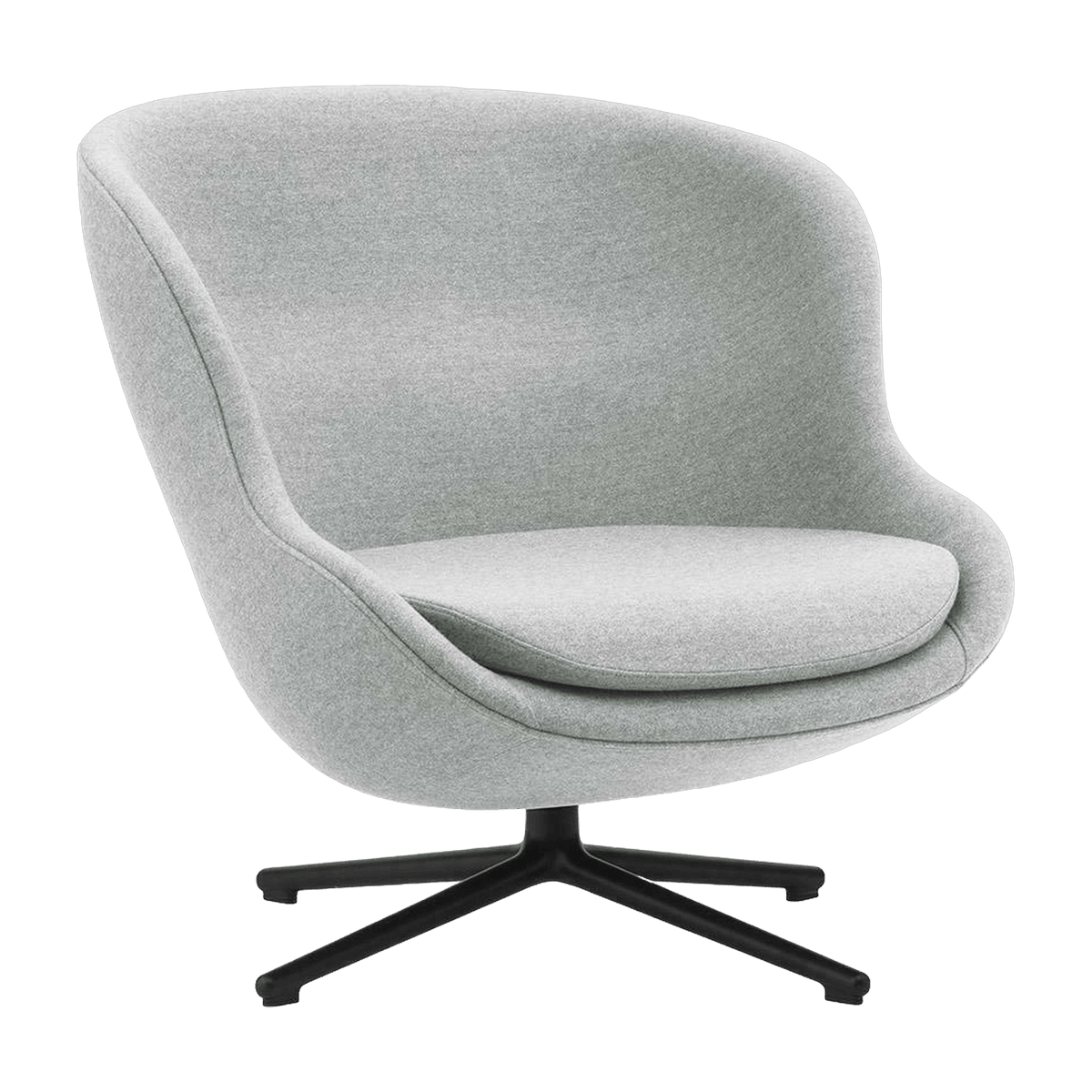 Fauteuil bas en aluminium noir et tissu gris Hyg - Normann Copenhagen - The Cool Republic