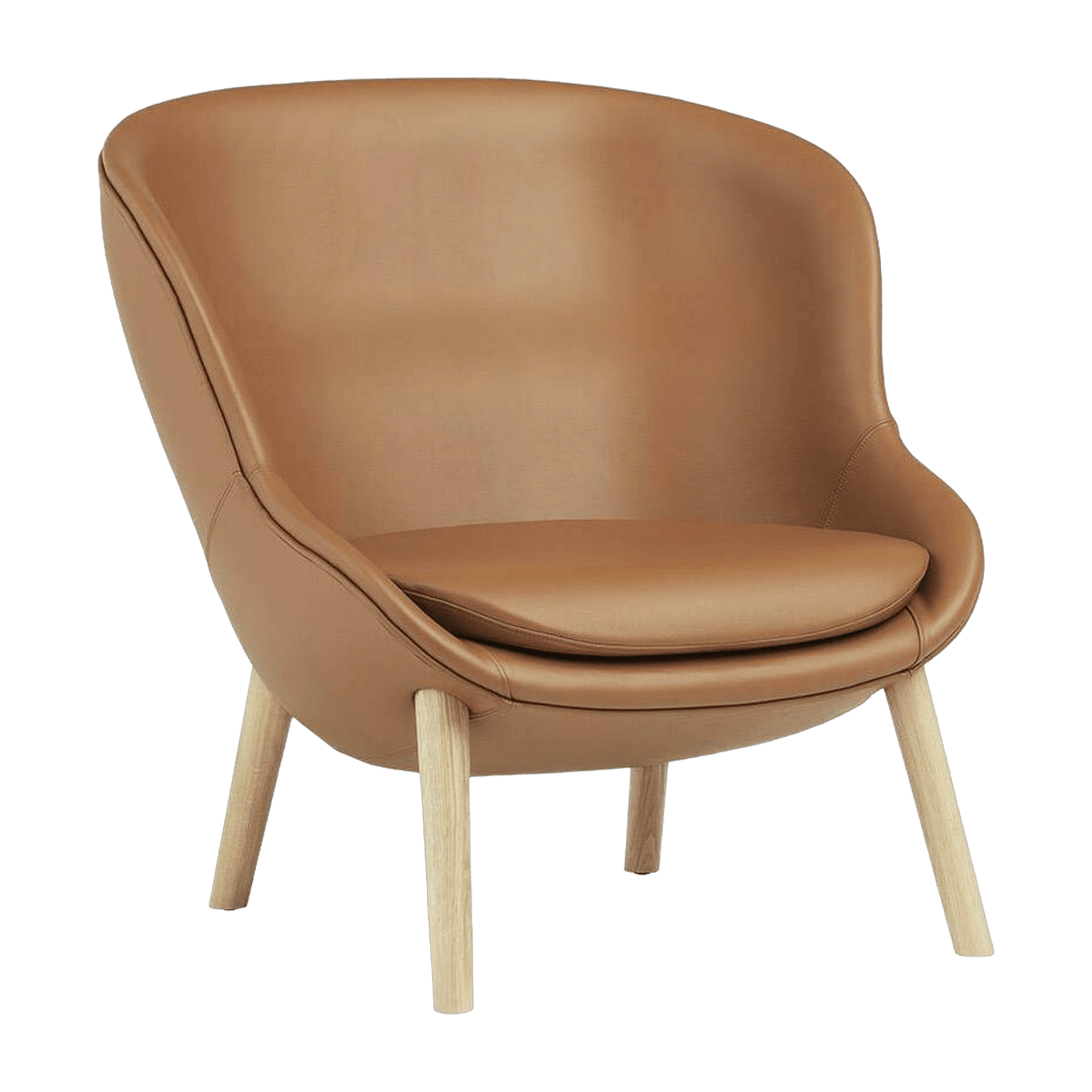 Fauteuil bas en chêne et cuir naturel Hyg - Normann Copenhagen - The Cool Republic