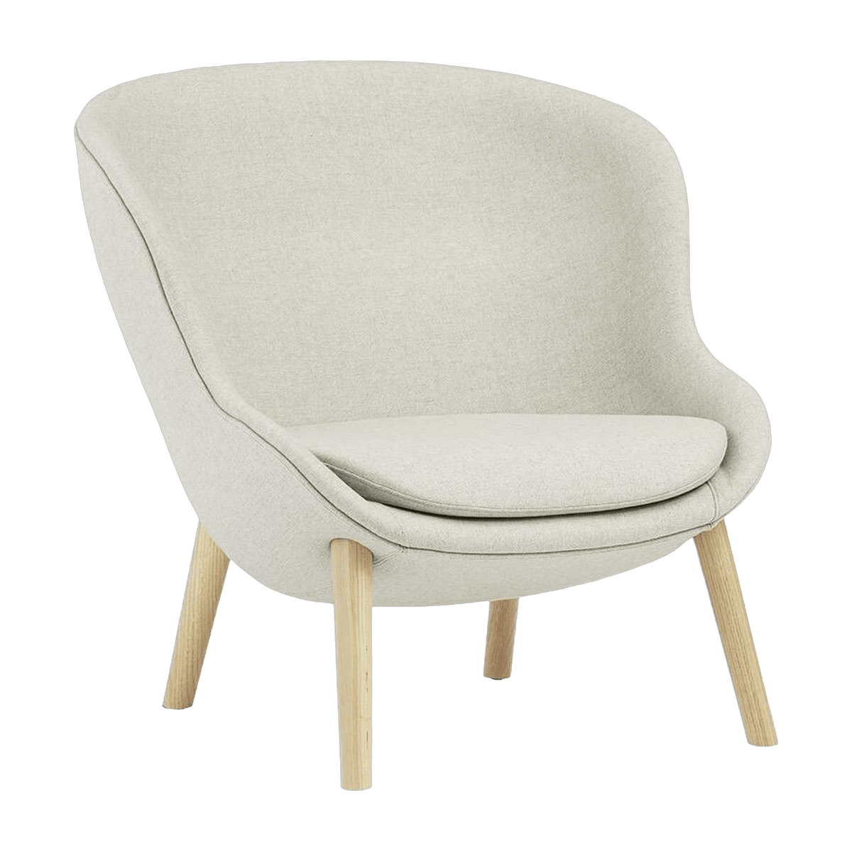 Fauteuil bas en chêne et tissu beige Hyg - Normann Copenhagen - The Cool Republic