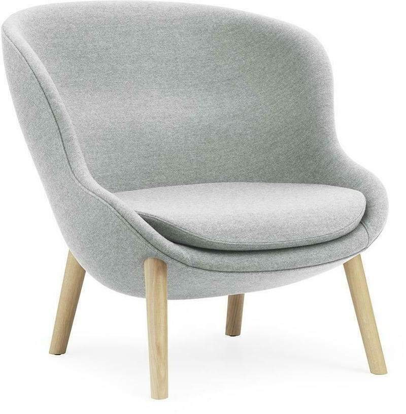 Fauteuil bas en chêne et tissu gris Hyg - Normann Copenhagen - The Cool Republic