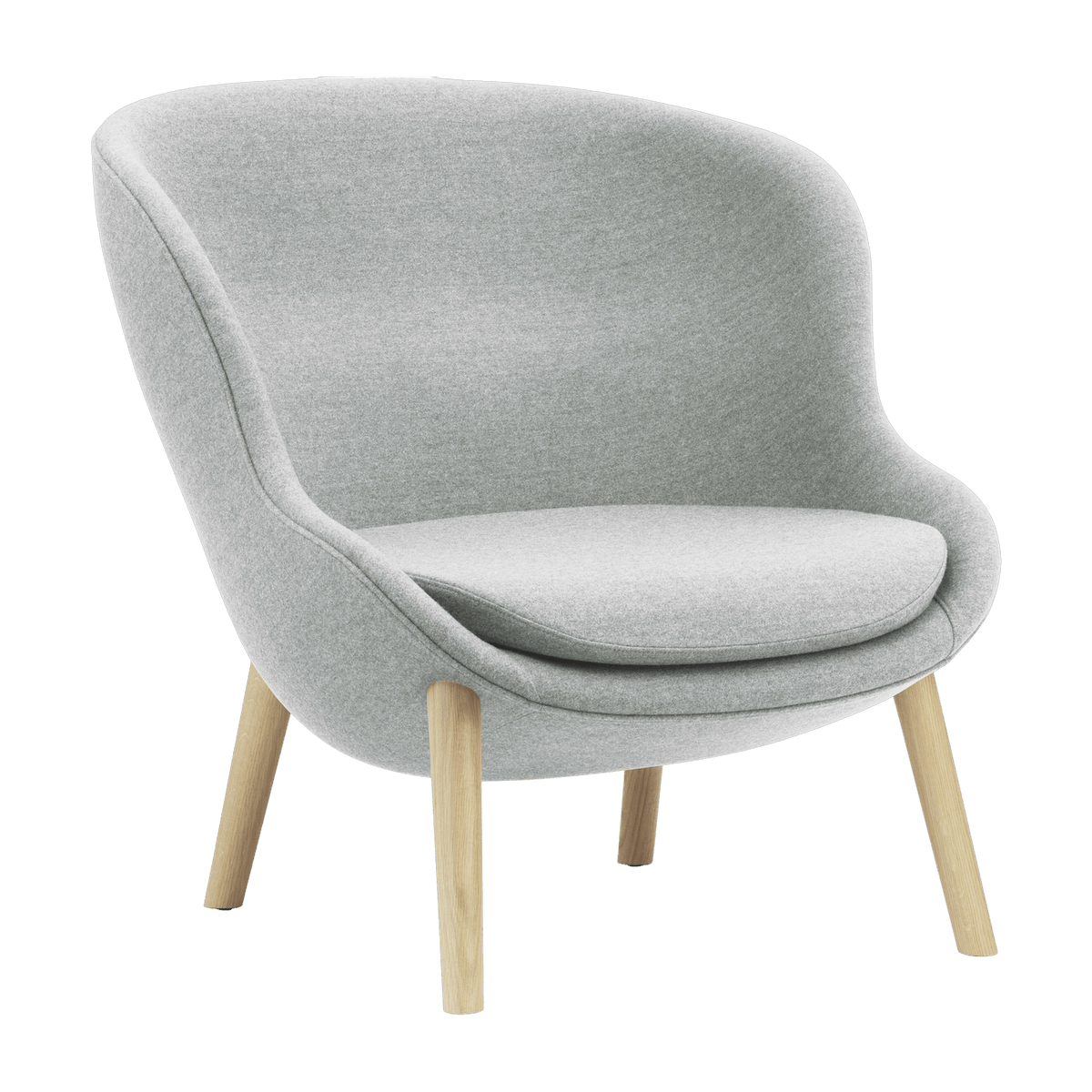 Fauteuil bas en chêne et tissu gris Hyg - Normann Copenhagen - The Cool Republic
