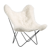 Fauteuil blanc avec structure en acier noir Islandais AA - Airborne - The Cool Republic