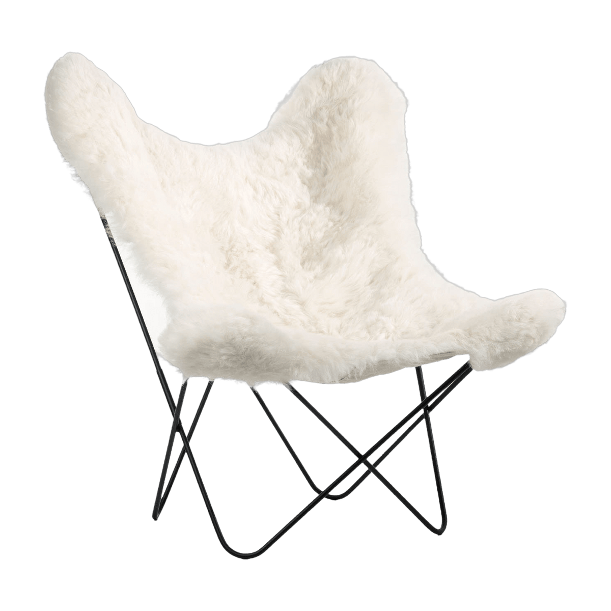 Fauteuil blanc avec structure en acier noir Islandais AA - Airborne - The Cool Republic
