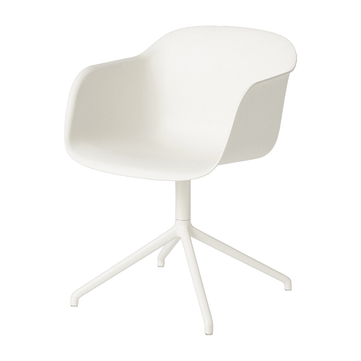 Fauteuil blanc piétement pivot Fiber - Muuto - The Cool Republic