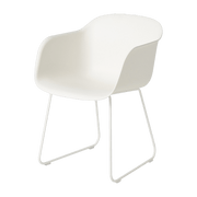 Fauteuil blanc piétement traîneau Fiber - Muuto - The Cool Republic