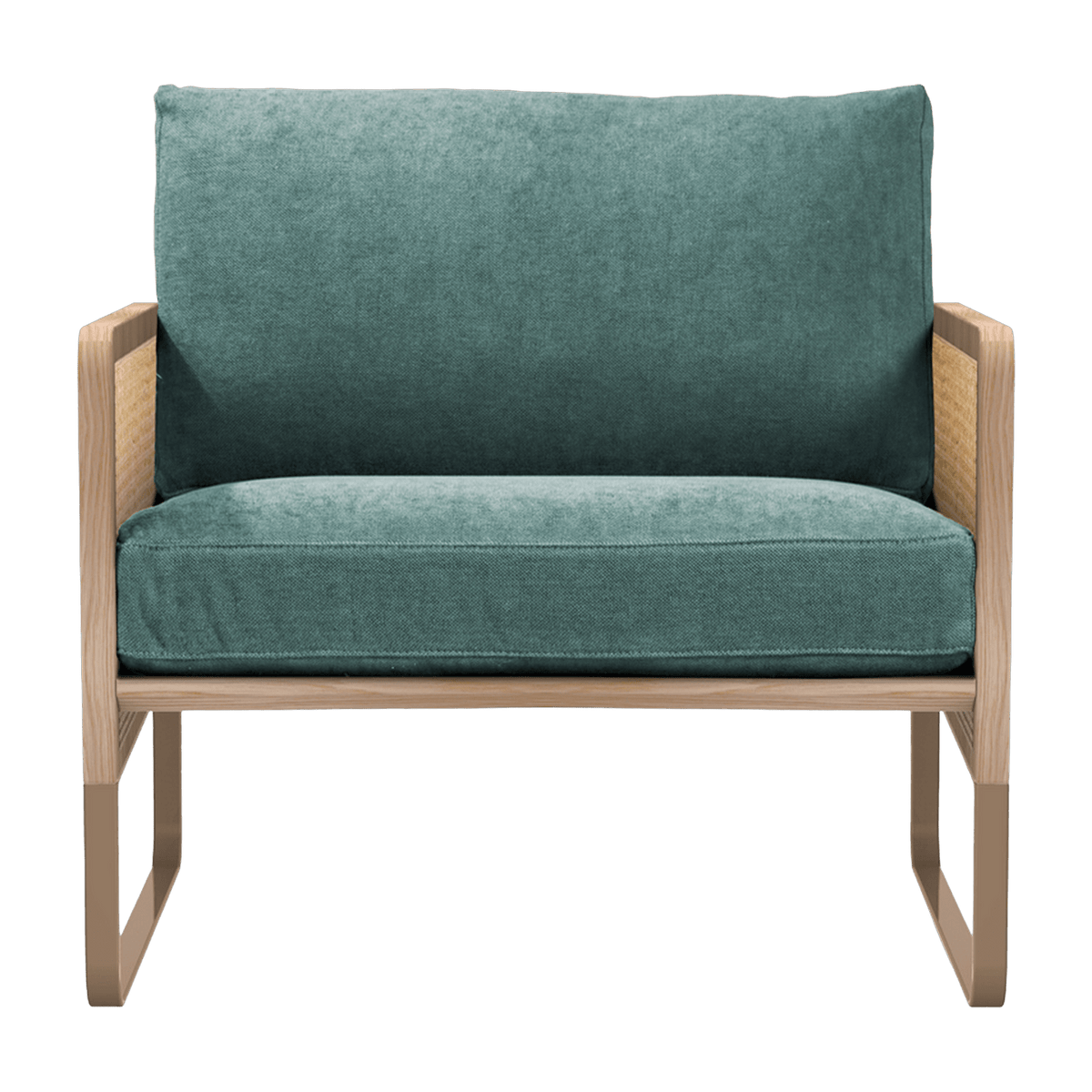 Fauteuil bleu en chêne Cannage - RED Edition - The Cool Republic