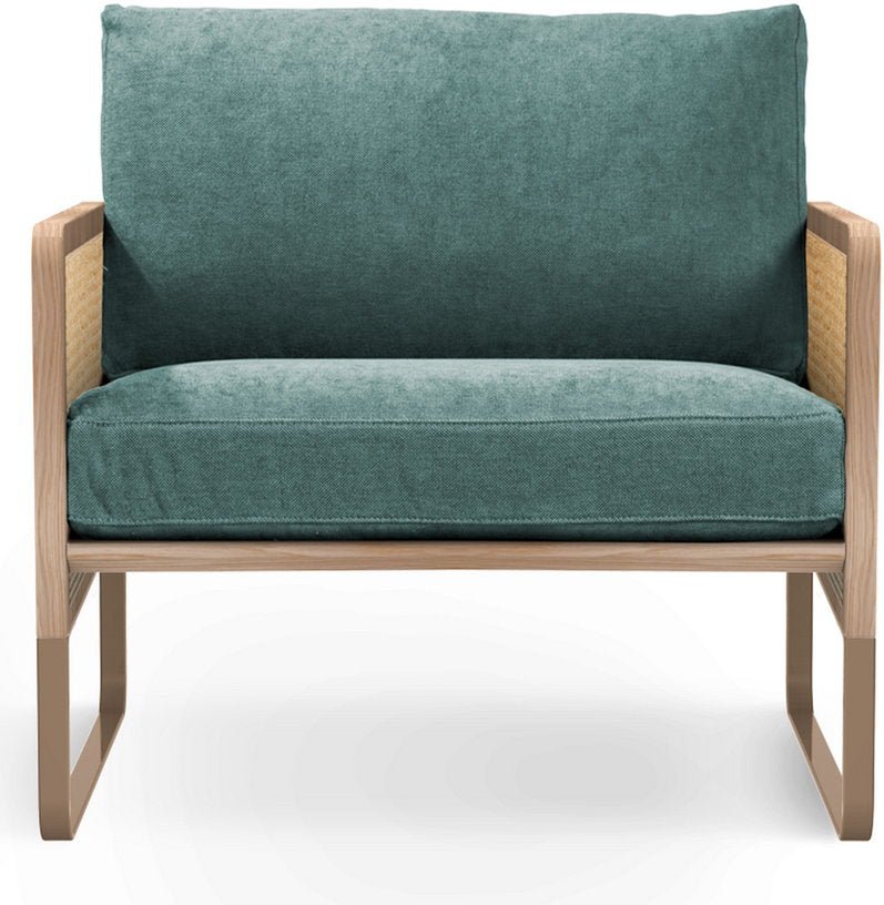 Fauteuil bleu en chêne Cannage - RED Edition - The Cool Republic