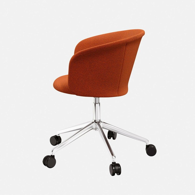 Fauteuil Canyon et piètement argenté à roulettes Kendo - Hem - The Cool Republic