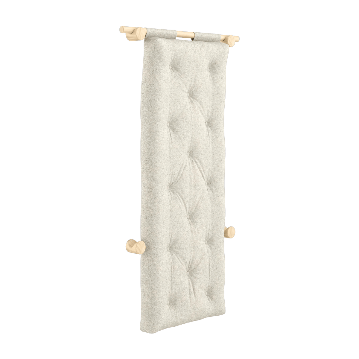 Fauteuil convertible en bois de pin 75x200cm avec matelas beige soft chalk Hooked raw - Karup Design - The Cool Republic