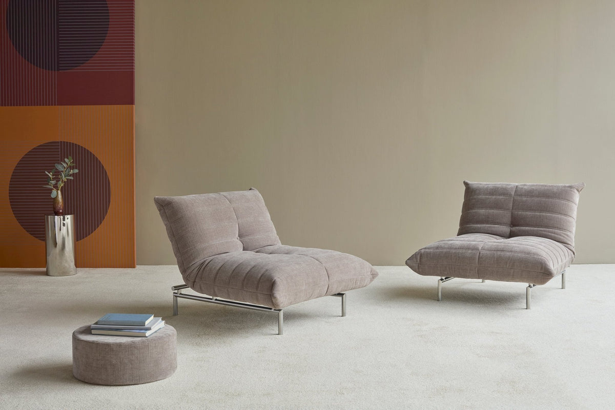 Fauteuil convertible en polyester recyclé gris 101x96x81cm Mikunjo - Innovation living - The Cool Republic