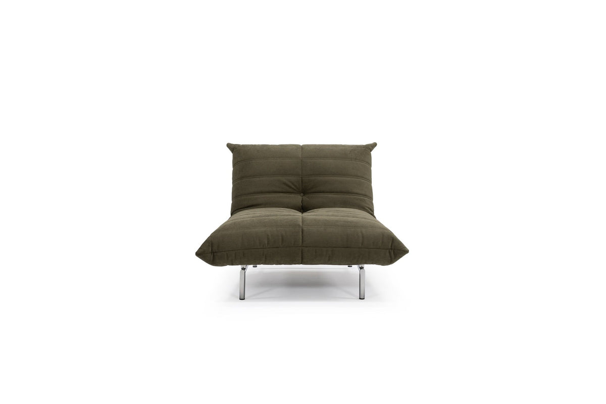 Fauteuil convertible en polyester recyclé kaki 101x96x81cm Mikunjo - Innovation living - The Cool Republic