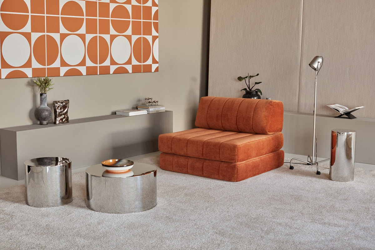 Fauteuil convertible en polyester recyclé orange 104x77cm Cozypad - Innovation living - The Cool Republic