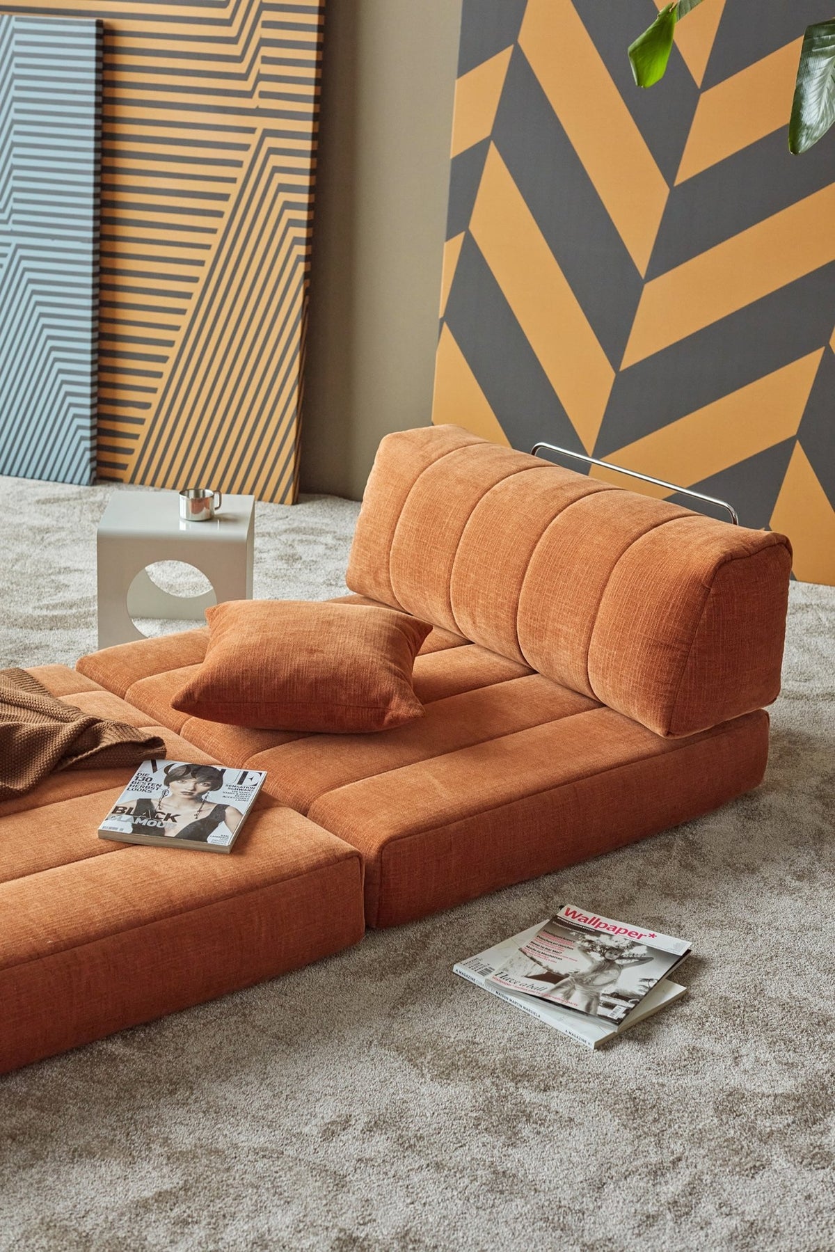 Fauteuil convertible en polyester recyclé orange 104x77cm Cozypad - Innovation living - The Cool Republic