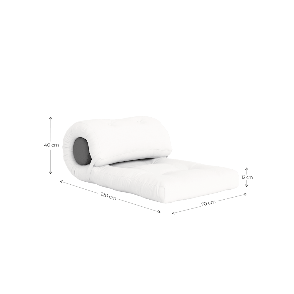 Fauteuil convertible mocca avec coussin gris foncé 70x120x40cm Wrap - Karup Design - The Cool Republic