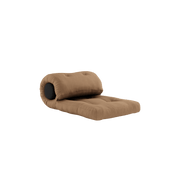 Fauteuil convertible mocca avec coussin gris foncé 70x120x40cm Wrap - Karup Design - The Cool Republic