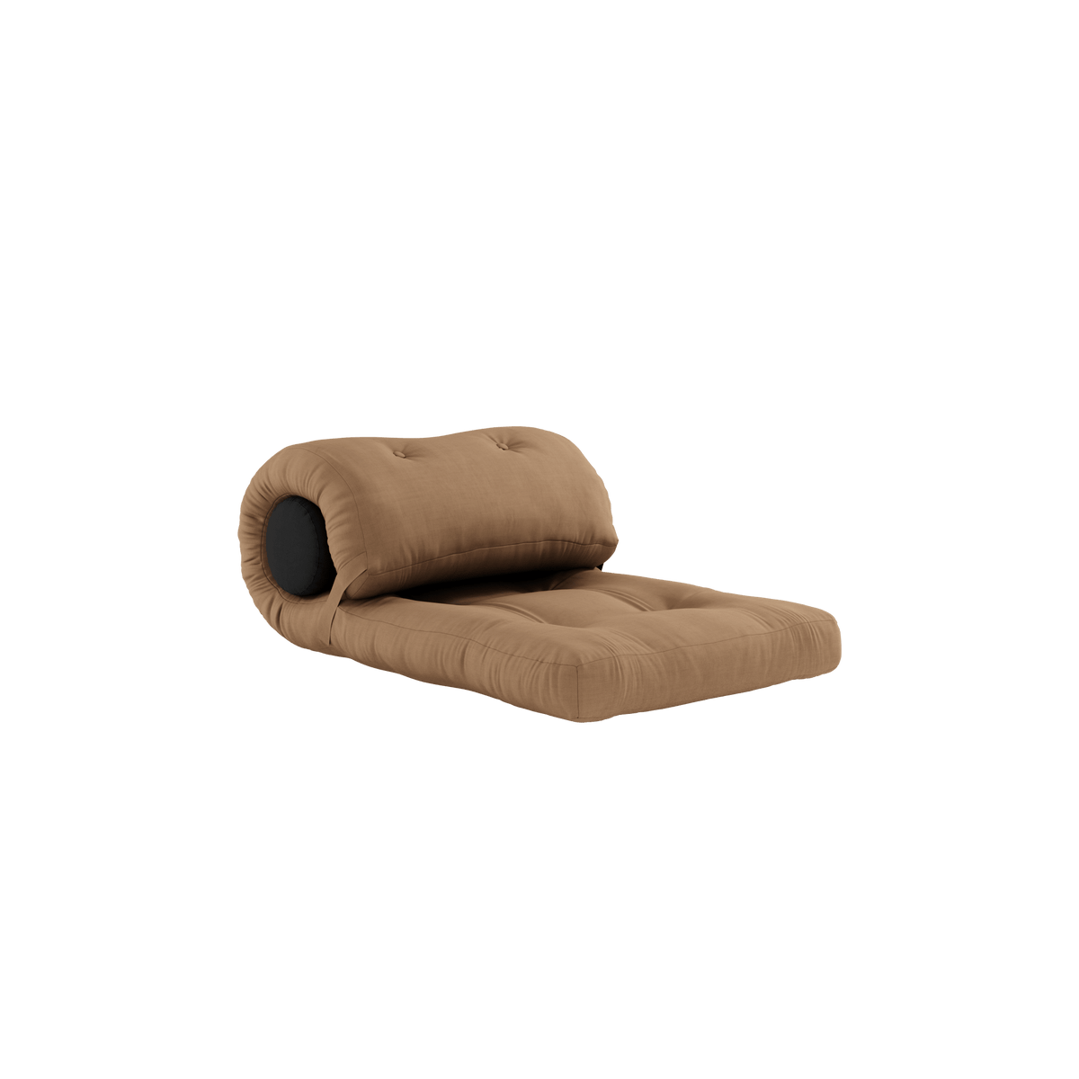 Fauteuil convertible mocca avec coussin gris foncé 70x120x40cm Wrap - Karup Design - The Cool Republic