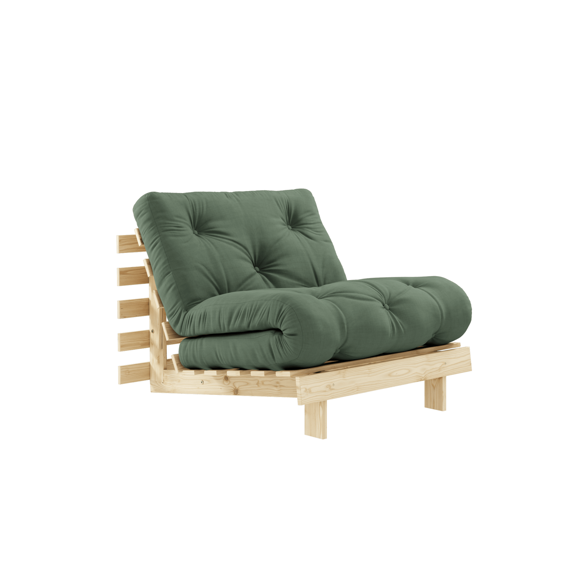 Fauteuil convertible vert olive 90 Roots - Karup Design - The Cool Republic