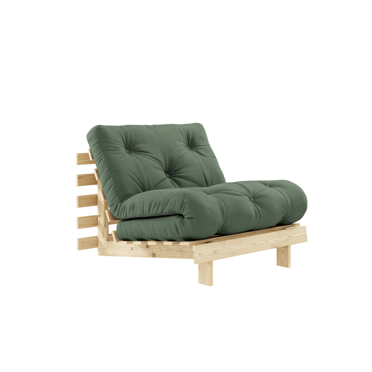 Fauteuil convertible vert olive 90 Roots - Karup Design - The Cool Republic