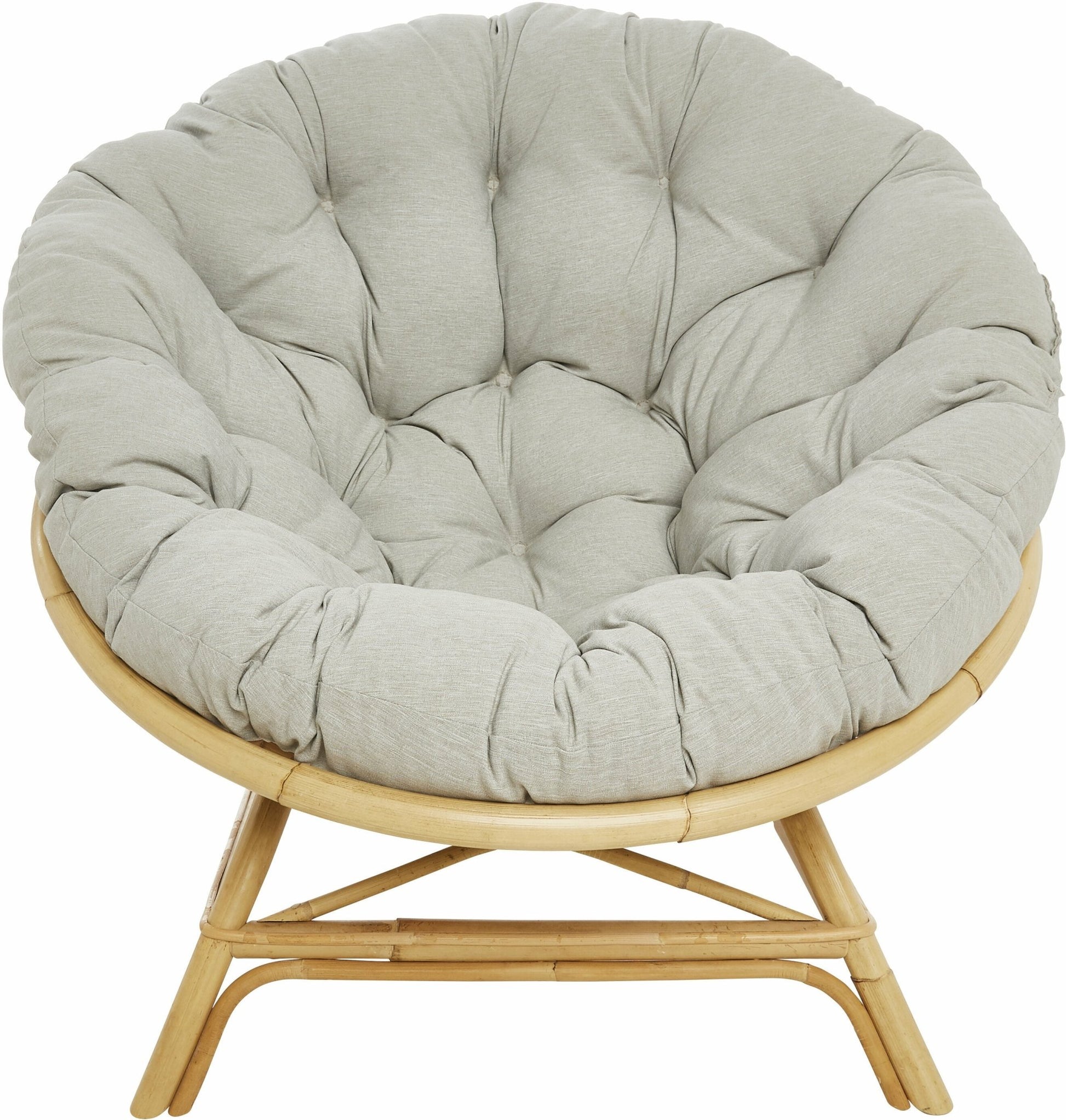 Fauteuil coquille en rotin avec coussin tissu 92 x 100 x 92 Miami - KOK - The Cool Republic
