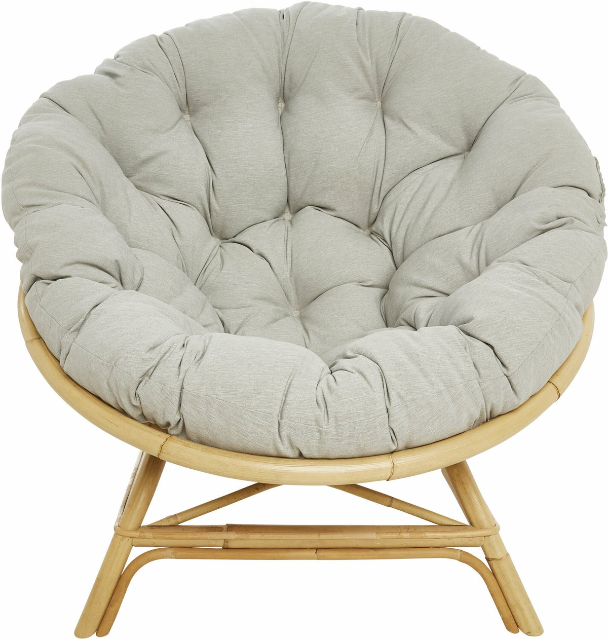 Fauteuil coquille en rotin avec coussin tissu 92 x 100 x 92 Miami - KOK - The Cool Republic