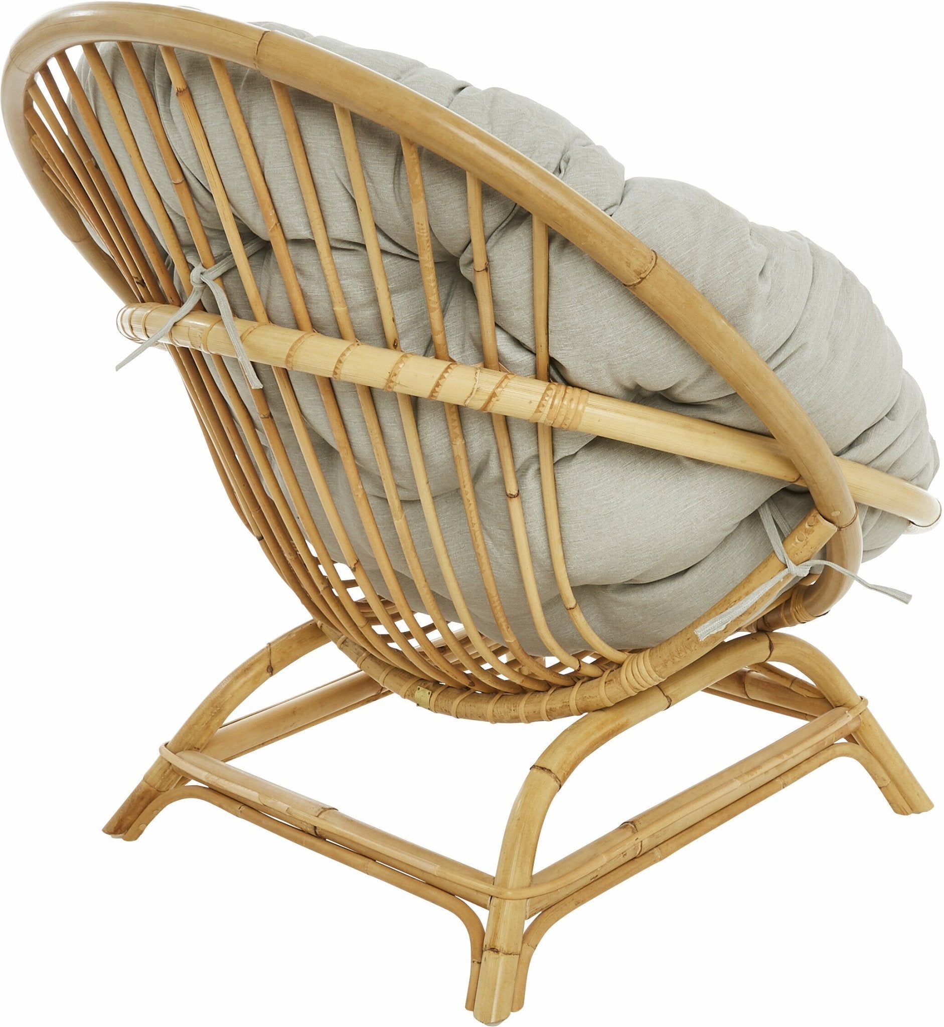 Fauteuil coquille en rotin avec coussin tissu 92 x 100 x 92 Miami - KOK - The Cool Republic