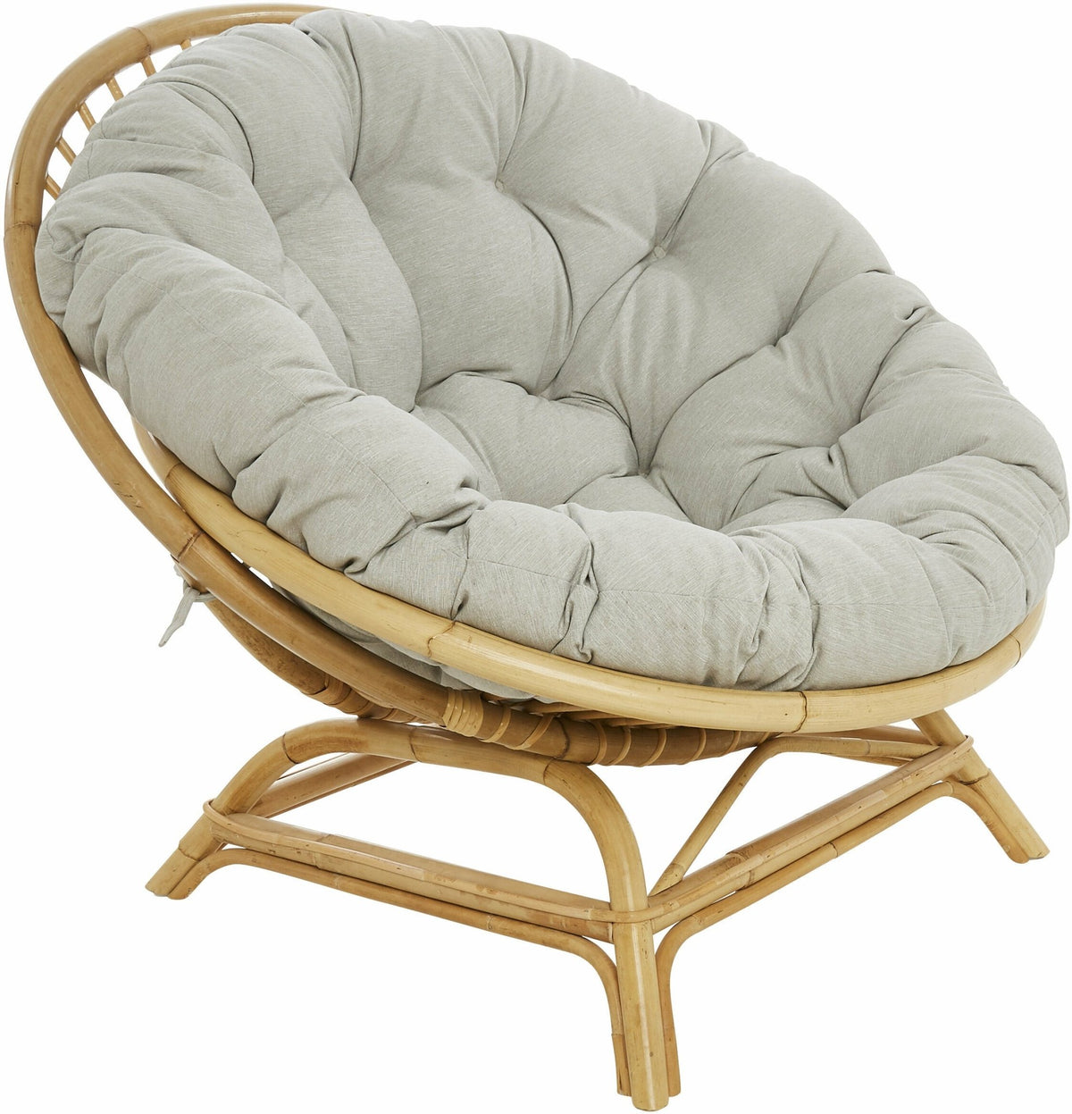 Fauteuil coquille en rotin avec coussin tissu 92 x 100 x 92 Miami - KOK - The Cool Republic