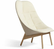 Fauteuil crème matelassé et chêne massif naturel Uchiwa - HAY - The Cool Republic