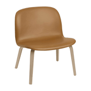 Fauteuil cuir cognac et bois laqué Visu - Muuto - The Cool Republic