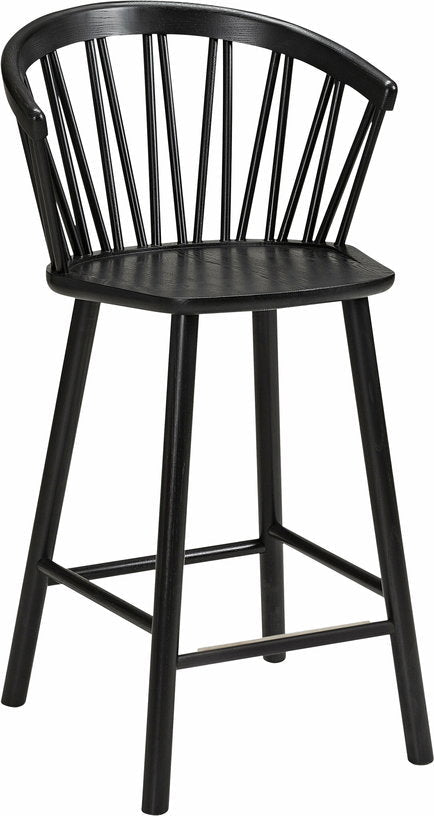 Fauteuil de bar en frêne noir 63 cm ZigZag - Hans K - The Cool Republic
