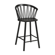 Fauteuil de bar en frêne noir 63 cm ZigZag - Hans K - The Cool Republic