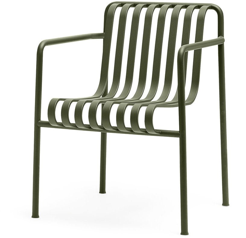 Fauteuil de jardin avec accoudoir en métal olive Palissade - HAY - The Cool Republic
