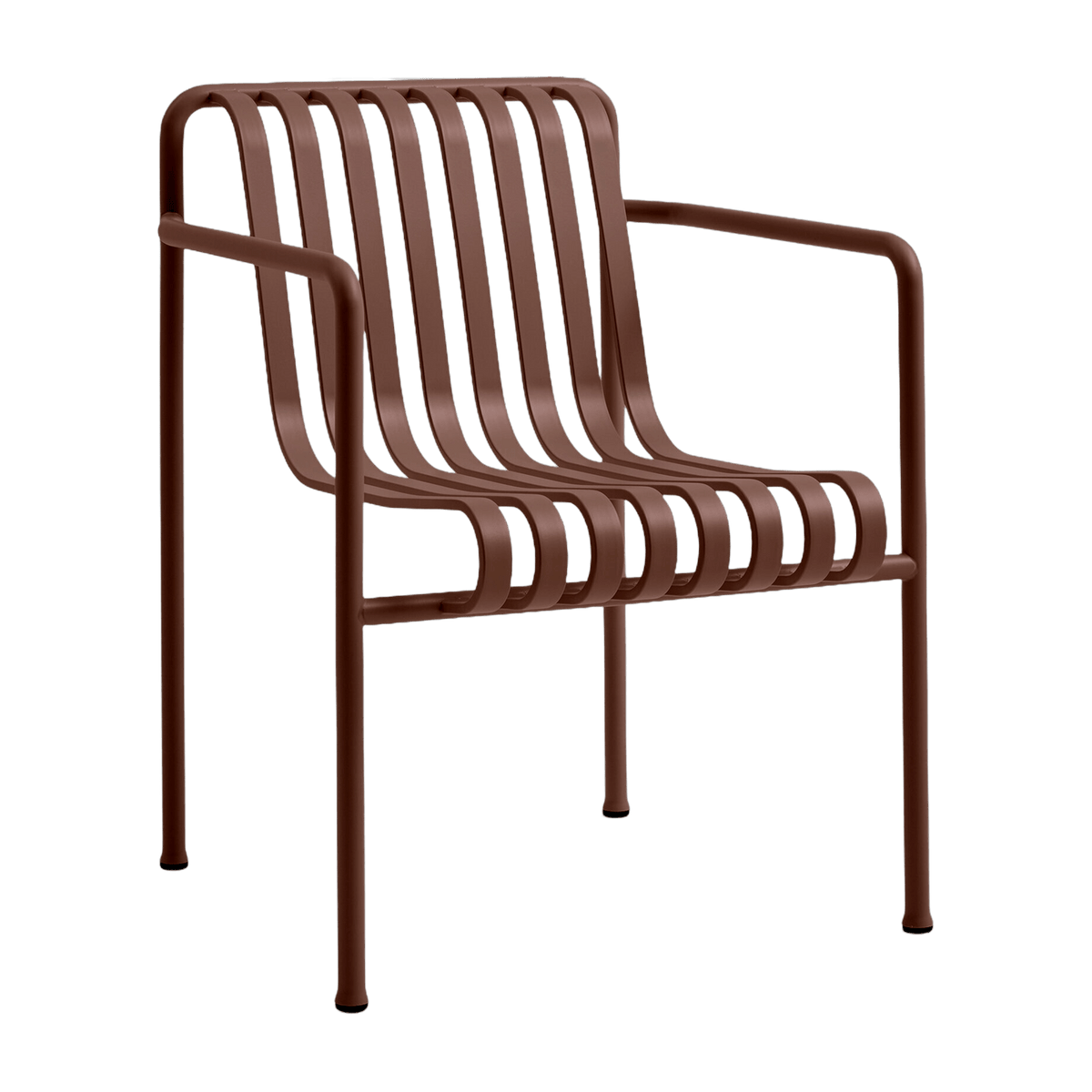 Fauteuil de jardin avec accoudoir en métal rouge Palissade - HAY - The Cool Republic