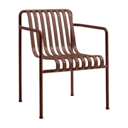 Fauteuil de jardin avec accoudoir en métal rouge Palissade - HAY - The Cool Republic
