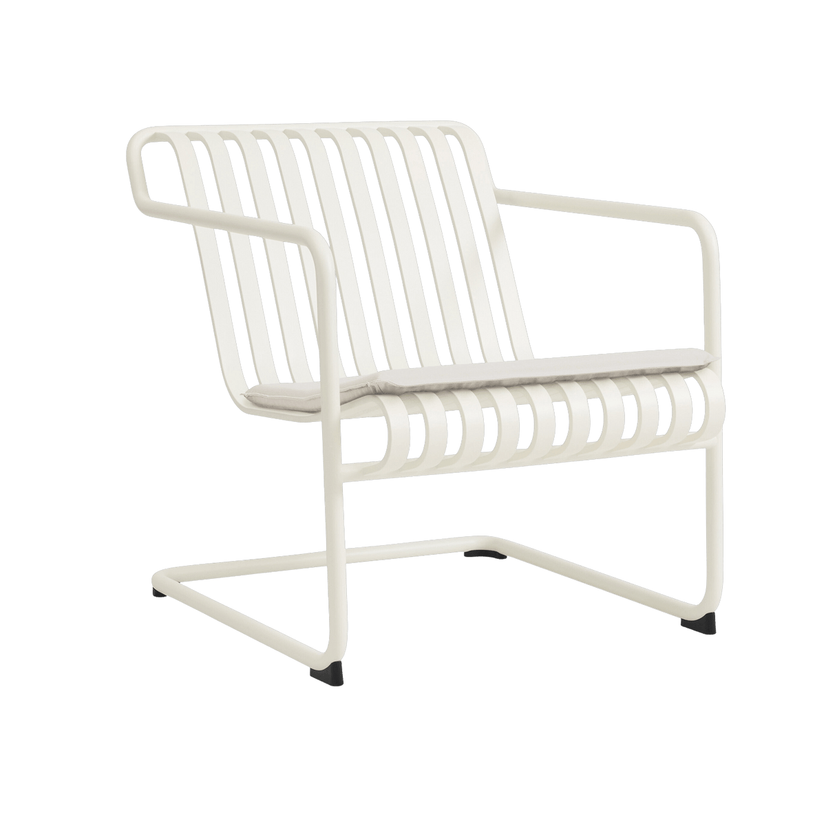 Fauteuil de jardin avec accoudoirs en acier blanc crème Palissade - HAY - The Cool Republic