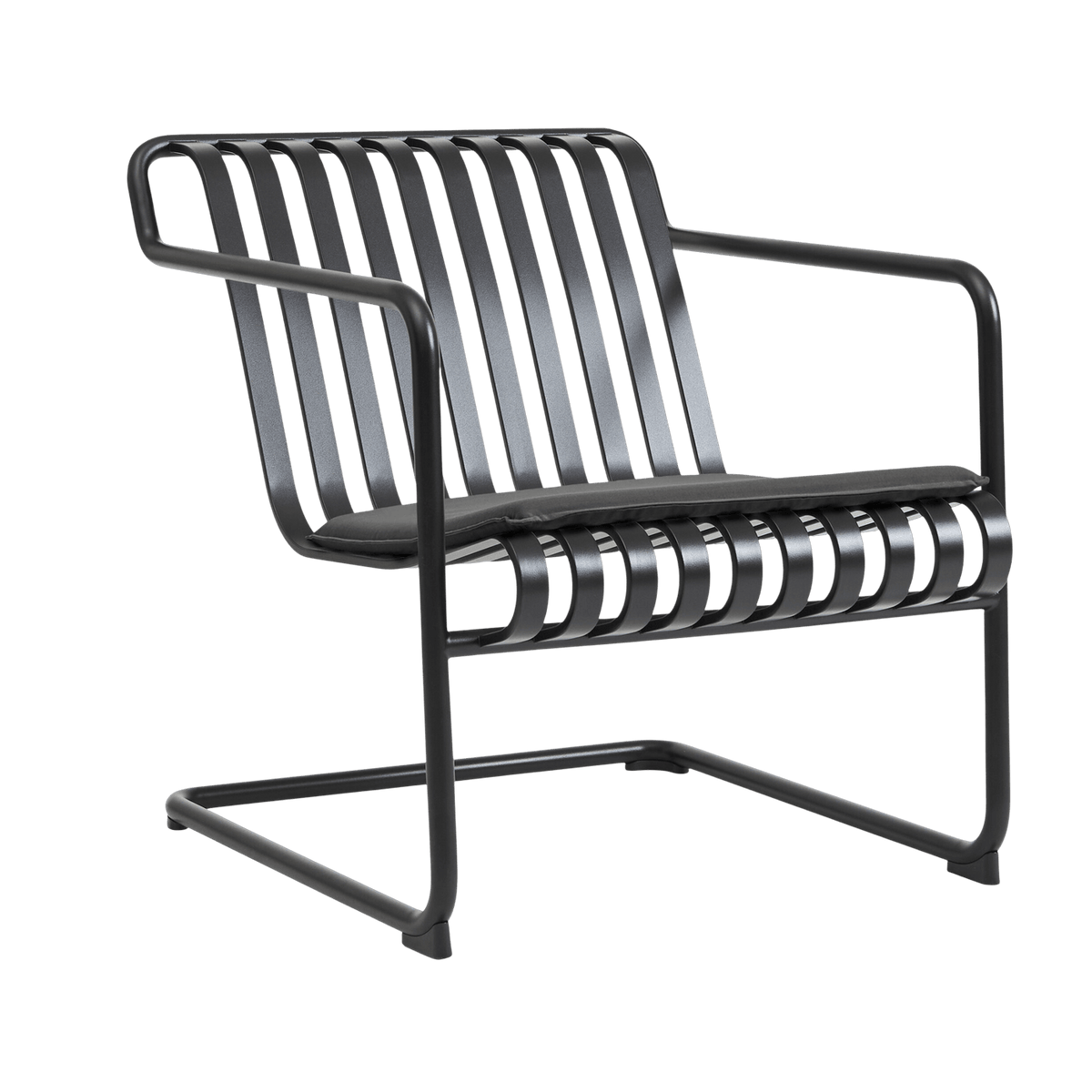 Fauteuil de jardin avec accoudoirs en acier gris anthracite Palissade - HAY - The Cool Republic