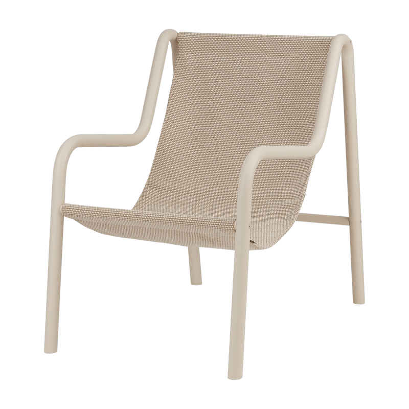 Fauteuil de jardin en acier beige et tissu oléfine Nokk - noo.ma - The Cool Republic