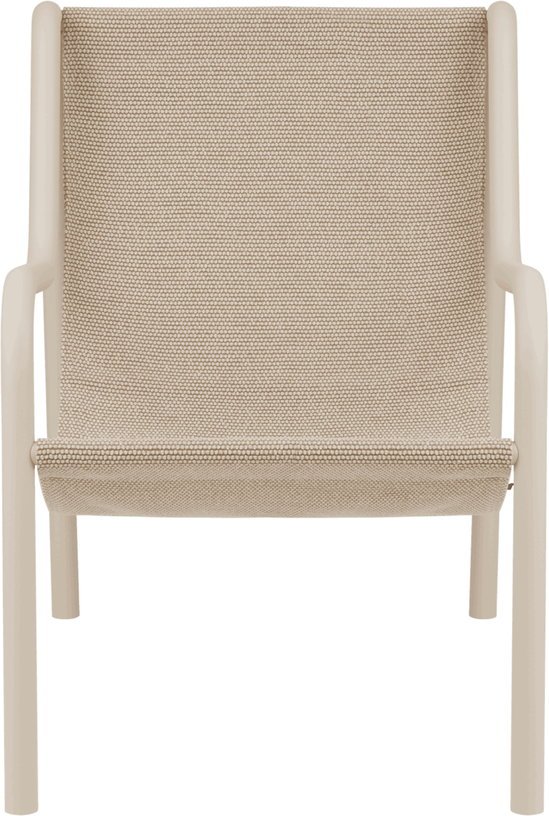 Fauteuil de jardin en acier beige et tissu oléfine Nokk - noo.ma - The Cool Republic