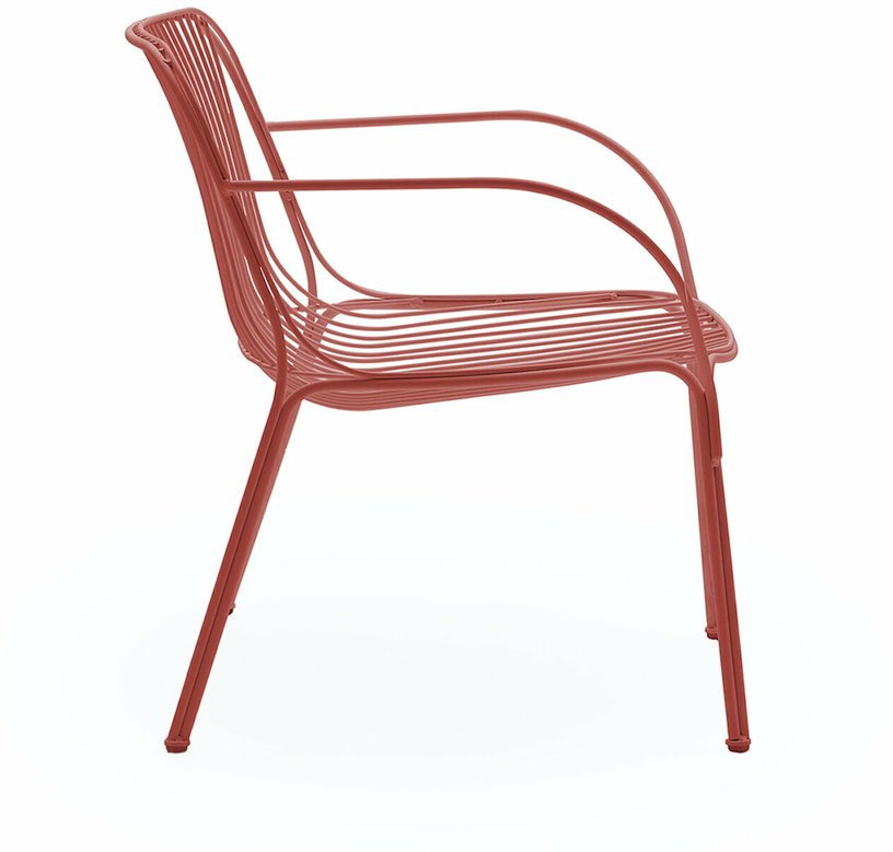 Fauteuil de jardin en acier rouge Hiray - Kartell - The Cool Republic