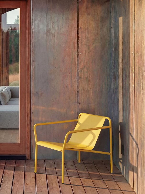 Fauteuil de jardin en acier thermolaqué inoxydable jaune 78x67cm Panorama - TIPTOE - The Cool Republic