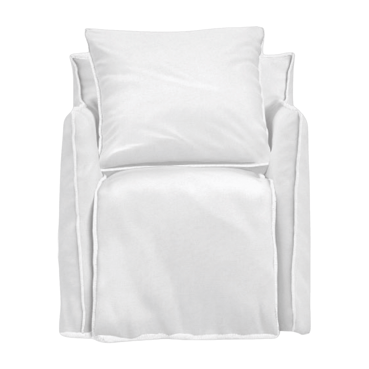 Fauteuil de jardin en tissu blanc Ghost Out 05 - Gervasoni - The Cool Republic