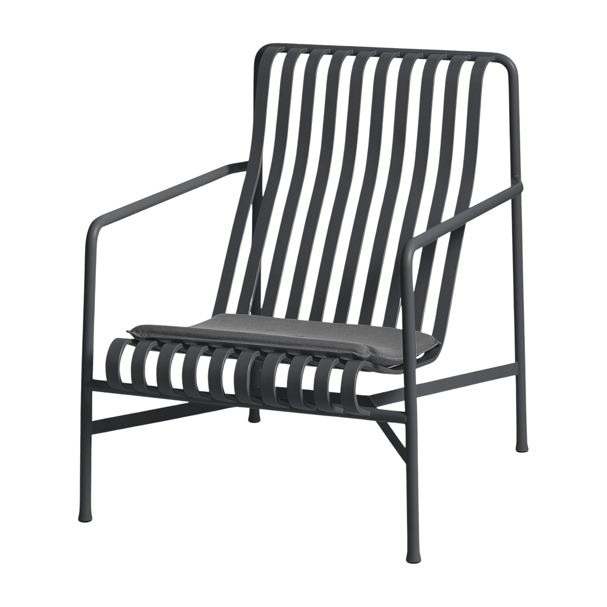 Fauteuil de jardin lounge en métal anthracite 73x88cm Palissade - HAY - The Cool Republic
