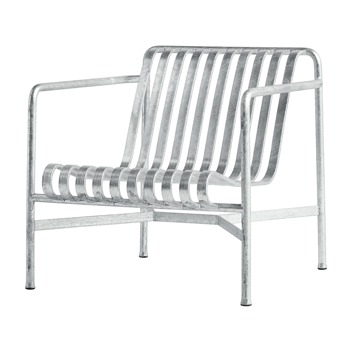 Fauteuil de jardin lounge en métal gris galvanisé Palissade - HAY - The Cool Republic